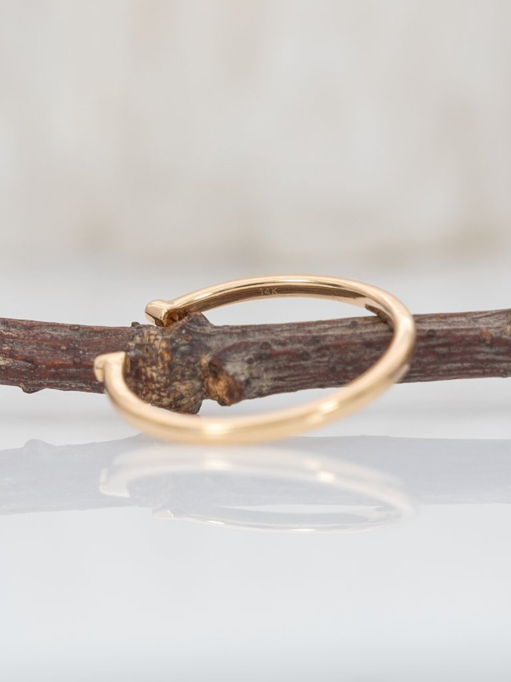 Natural Diamond Accented Stackable Band in Solid 14K Yellow Gold | Fine Jewelry - Picture 10 of 10